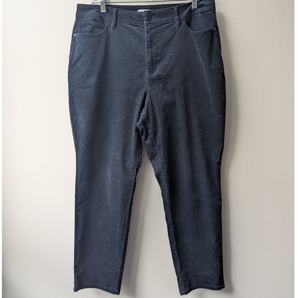 J. Jill Corduroy Pants Dark Teal Curvy Fit Straight Leg 14P Preppy Minimalist